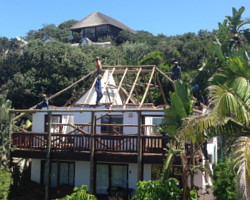 Stripping of original thatch roof structure